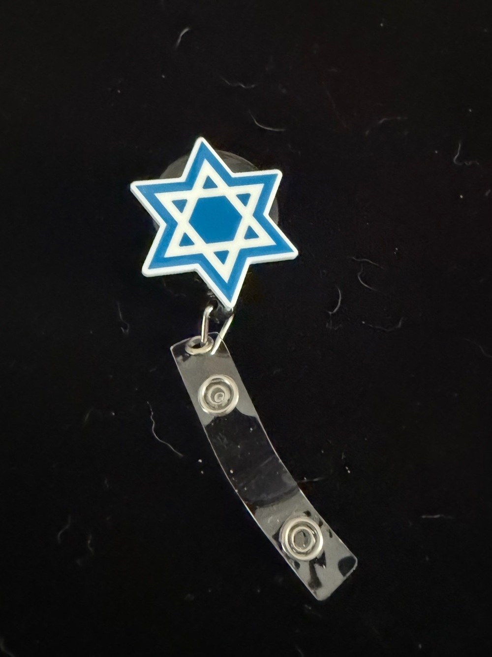 Blue Star Badge Reel Clip